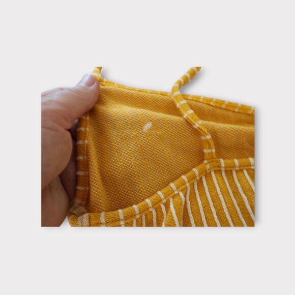 Socialite Tank Top Yellow Striped Adjustable Spaghetti Straps Size Large - Picture 9 of 10